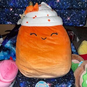 Squishmallows 14” Kendla the Pumpkin Spice Latte Plush Stuffed Animal Orange